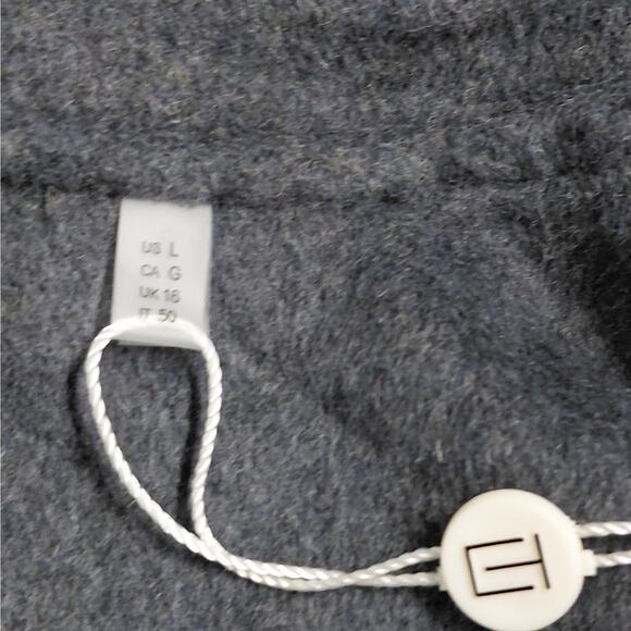 $475 NWT Elie Tahari Womens Wool Blend Wrap Coat Size Large Gray Plaid Belted - Picture 10 of 13